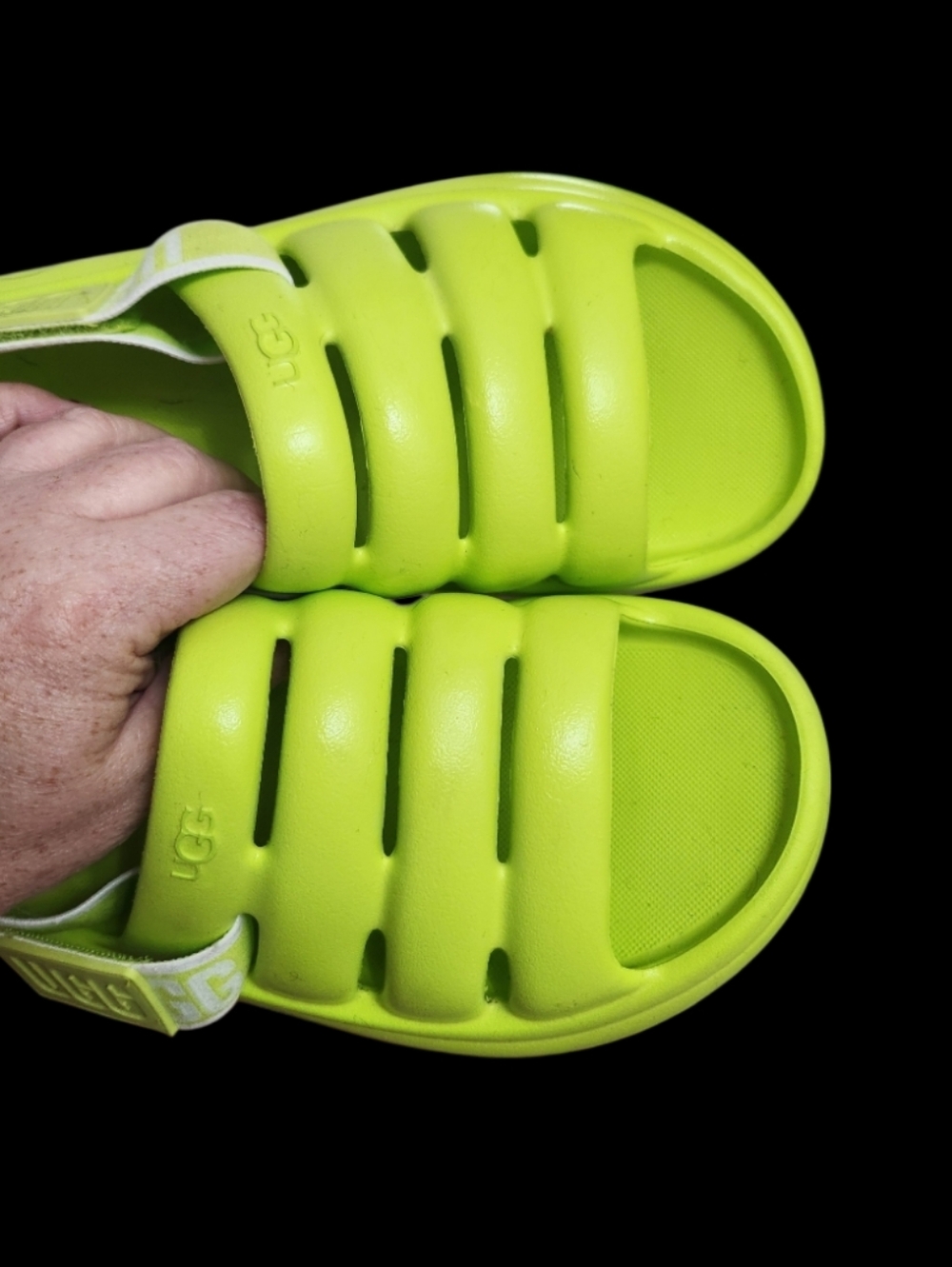 Ladies UGG Lime Green Padded Slide Sandals●EUC● READ BELOW